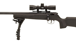 Savage Arms 13836 Rascal Target XP 22 LR Caliber with 1rd Capacity, 16.12" Barrel, Matte Blued Metal Finish & Matte Black Synthetic Stock Left Hand (Youth) Includes 4x32mm Scope & Bipod