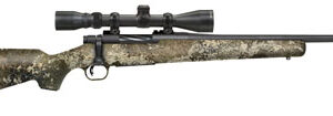 Mossberg 28066 Patriot Super Bantam 7mm-08 Rem Caliber with 5+1 Capacity, 20" Fluted Barrel, Blued Metal Finish & TrueTimber Strata Synthetic Stock Right Hand (Youth) Includes 3-9x40mm Scope