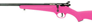Savage Arms 13844 Rascal  22 LR Caliber with 1rd Capacity, 16.12" Barrel, Matte Blued Metal Finish & Pink Synthetic Stock Left Hand (Youth)