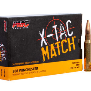 PMC 308XM X-Tac Match  308 Win 168 gr Open Tip Match 20 Per Box/ 10 Case