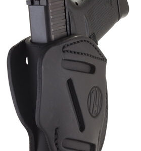1791 Gunleather 3WH2SBLA 3-Way  IWB/OWB Size 02 Stealth Black Leather Belt Loop Compatible w/ Ruger LCP Compatible w/ Glock 42 Compatible w/ S&W Bodyguard Ambidextrous Hand