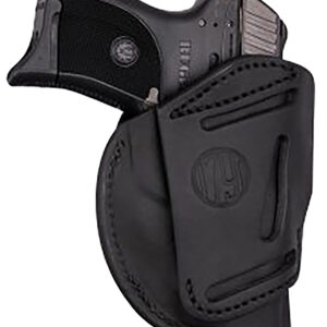 1791 Gunleather 4WH1SBLR 4-Way  IWB/OWB 01 Stealth Black Leather Belt Clip Fits 3-4" Barrel 1911