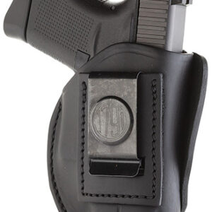 1791 Gunleather 4WH2SBLR 4-Way  IWB/OWB Size 02 Stealth Black Leather Belt Clip Compatible w/Ruger LCP/S&W Bodyguard/Glock 42/43/43X Right Hand