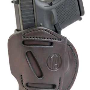 1791 Gunleather 4WH3SBRR 4-Way  IWB/OWB Size 03 Signature Brown Leather Belt Clip Compatible w/Glock 26/Ruger LC9/S&W M&P Shield/2.0 9/40 Right Hand
