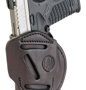 1791 Gunleather 4WH4SBRR 4-Way  IWB/OWB Size 04 Signature Brown Leather Belt Clip Compatible w/Glock 26/S&W M&P Shield/Springfield XD/XDS Right Hand
