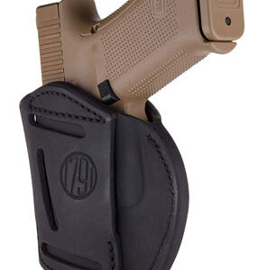 1791 Gunleather 4WH5SBLR 4-Way  IWB/OWB 05 Stealth Black Leather Belt Clip Fits S&W M&P/Springfield XD/Glock 17/HK VP9