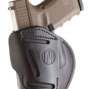 1791 Gunleather 4WH5SBRR 4-Way  IWB/OWB 05 Signature Brown Leather Belt Clip Fits S&W M&P/Springfield XD/Glock 17/HK VP9