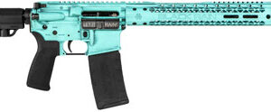 Black Rain BROFUSIONTBB Spec + Fusion 5.56x45mm NATO 16" 30+1 Tiffany Blue Battleworn Cerakote 6 Position MFT Minimalist Stock