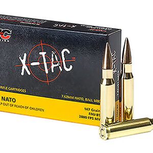 PMC 762X X-Tac  7.62x51mm NATO 147 gr Full Metal Jacket Boat Tail 20 Per Box/ 25 Case