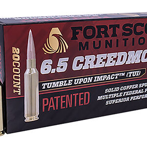 Fort Scott Munitions 65GR123SCV2 Tumble Upon Impact (TUI) Rifle 6.5 Grendel 123 gr Solid Copper Spun 20 Per Box/ 10 Case
