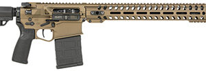 Patriot Ordnance Factory 01807 Revolution Gen4 Direct Impingement 308 Win 20+1 18.50" Match Grade Barrel, Burnt Bronze Receiver, Adjustable Black Stock & Black MFT Grip Ambidextrous