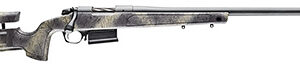 Bergara Rifles B14SM359CF B-14 HMR Carbon Wilderness 6.5 PRC 3+1 24" Carbon Fiber Wrapped Barrel, Woodland Camo Molded with Mini-Chassis Stock, Right Hand