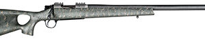 Christensen Arms 8010800107 Summit TI  Full Size 6.5 PRC 3+1, 24" Natural Titanium Steel Threaded Barrel, Natural Titanium Aluminum Receiver, Green w/Black/Tan Webbing Fixed Thumbhole Stock