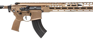 Sig Sauer RMCX762R16BLT MCX Spear LT 7.62x39mm 16" 28+1, Coyote, OEM Grip/Folding Stock, Rocksett Sig QD Suppressor Ready Flash Hider, Adj. Gas Block