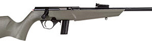 Rossi  RB22  Compact 22 LR 10+1, 16" Matte Black Button Rifled Free Floating Steel Barrel, Matte Black Stainless Steel Receiver, OD Green Monte Carlo Stock, Right Hand