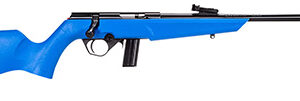Rossi  RB22  Compact 22 LR 10+1, 16" Matte Black Button Rifled Free Floating Steel Barrel, Matte Black Stainless Steel Receiver, Blue Monte Carlo Stock, Right Hand