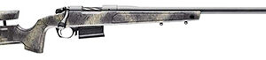 Bergara Rifles B14LM3613 B-14 Wilderness HMR 7mm PRC 5+1 24" Threaded, Sniper Gray Cerakote Barrel/Rec, Adj. SoftTouch Woodland Camo Stock with Mini-Chassis, Omni Muzzle Brake