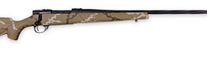 Weatherby VHH222RR6B Vanguard Outfitter 22-250 Rem 5+1 24" Threaded/Spiral Fluted, Graphite Black Barrel/Rec, Tan with Brown & White Sponge Synthetic Stock, Accubrake Muzzle Brake, Adj. Trigger