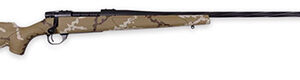 Weatherby VHH270NR6B Vanguard Outfitter 270 Win 5+1 24" Threaded/Spiral Fluted, Graphite Black Barrel/Rec, Tan with Brown & White Sponge Synthetic Stock, Accubrake Muzzle Brake, Adj. Trigger