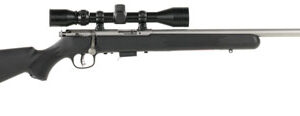 Savage Arms 95200 93 FVSS XP 22 WMR Caliber with 5+1 Capacity, 21" Barrel, Matte Stainless Metal Finish, Matte Black Synthetic Stock & AccuTrigger Right Hand (Full Size) Includes 3-9x40mm Scope
