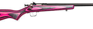Crickett KSA2225 Youth  22 LR 1rd 16.12" Blued Barrel & Receiver, Fixed Front/Adjustable Rear Peep Sights, Pink/Black Laminate Stock w/11.5" LOP, Rebounding Firing Pin Safety