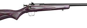 Crickett KSA2227 Youth  22 LR 1rd 16.12" Blued Barrel & Receiver, Fixed Front/Adjustable Rear Sights, Purple Laminate Stock w/11.5" LOP, Rebounding Firing Pin Safety