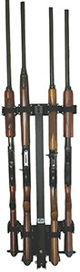 Rugged Gear 11094 Wall Mount Removeable Black Steel Holds 4 Rifle/Shotgun