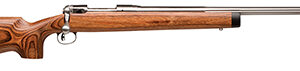 Savage Arms 01270 12 BVSS 22-250 Rem Caliber with 4+1 Capacity, 26" Barrel, Matte Stainless Metal Finish & Natural Brown Laminate Stock Right Hand (Full Size)