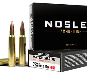 Nosler 60011 Match Grade  223 Rem 77 gr Custom Competition Hollow Point Boat Tail 20 Per Box/ 20 Case