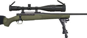 Mossberg 28122 Patriot Night Train 300 Win Mag Caliber with 3+1 Capacity, 24" Barrel, Matte Blued Metal Finish, OD Green Stock Right Hand Includes 6-24x50mm Scope & Bipod
