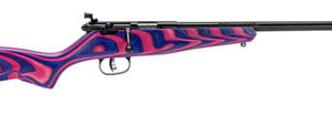 Savage Arms 13797 Rascal  22 LR Caliber with 1rd Capacity, 16.12" Barrel, Matte Blued Metal Finish & Boyd's Minimalist Pink/Purple Hybrid Laminate Stock Right Hand (Youth)
