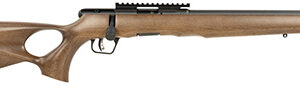 Savage Arms 70817 B Series Timber 17 HMR 10+1 18" Black Threaded Barrel, Black Picatinny Rail Steel Receiver, Woodgrain Fixed Thumbhole Stock