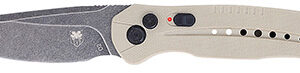 CobraTec Knives TANDIABLOAUTO Diablo  3.50" Folding Black Stonewashed D2 Steel Blade, 4.75" Tan Textured G10 Scales Handle