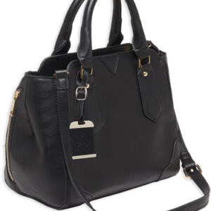 Bulldog BDP020 Satchel Purse w/Holster Black Leather for Small Autos & Revolvers Ambidextrous Hand